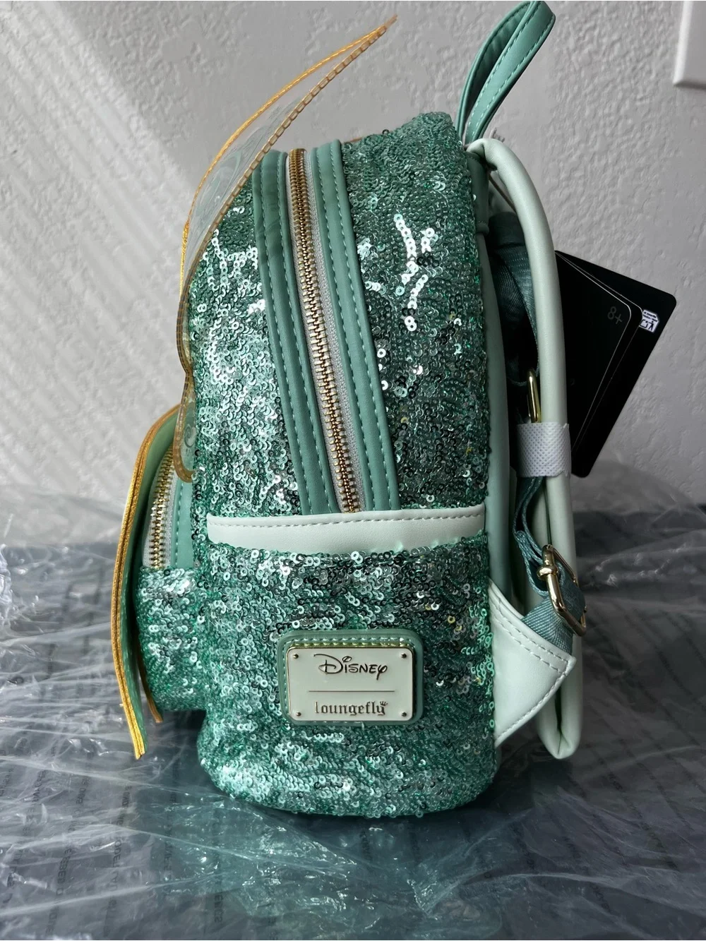 NWT Loungefly Disney Peter Pan Tinker Bell Wings Holiday Sequin Mini Backpack